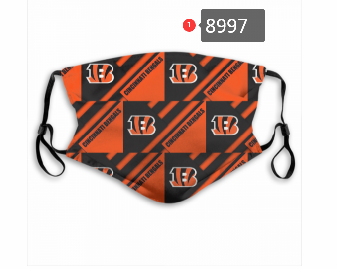 2020 NFL Cincinnati Bengals #1 Dust mask with filter->nfl dust mask->Sports Accessory